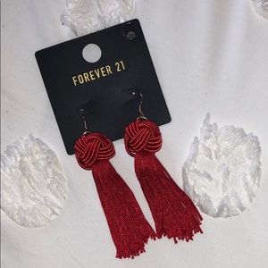 Red Tassel Earrings